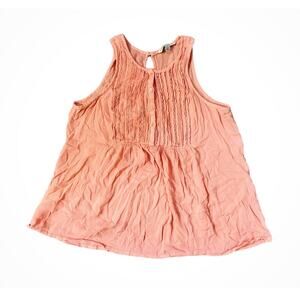 American Eagle Pink 1/2 Button-Up Sleeveless Shirt Womens Size M